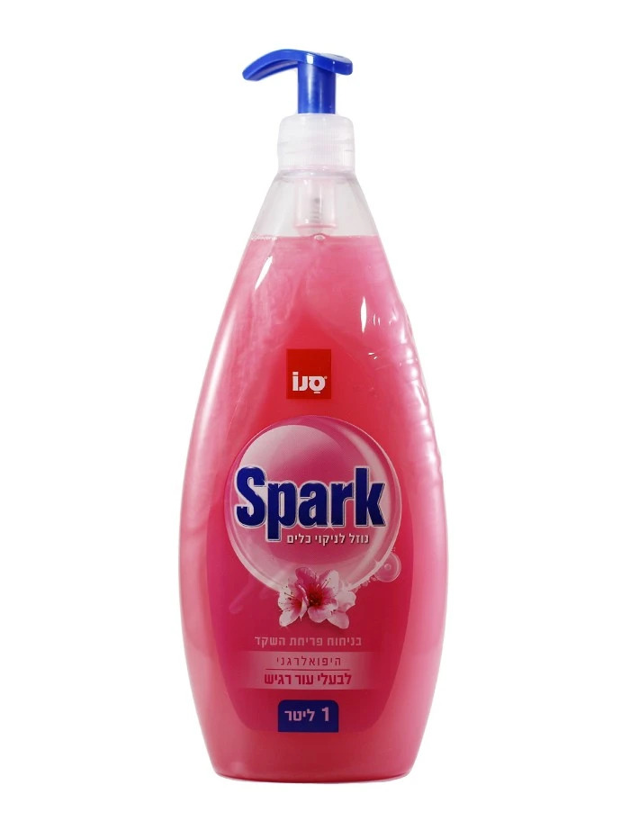 Sano detergent pentru vase cu pompa 1 l spark migdale (roz)
