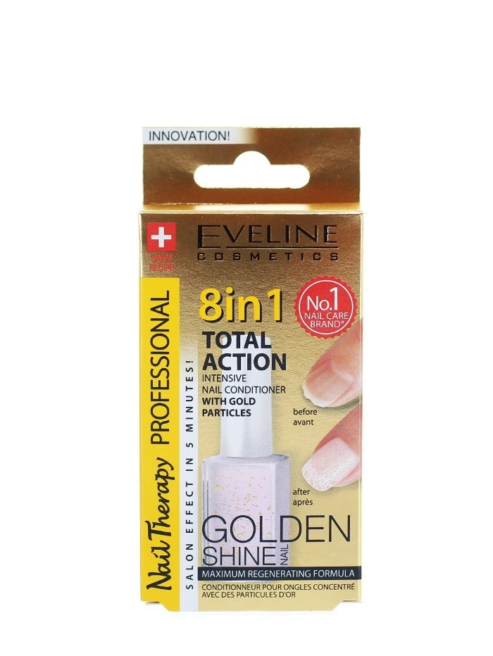 Eveline Tratament Unghii 12 ml Golden Shine 8 in1 Eveline imagine noua
