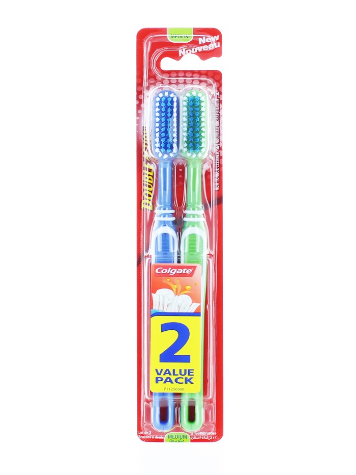 Colgate Periuta de dinti 2 buc Double Action Medium Colgate imagine noua