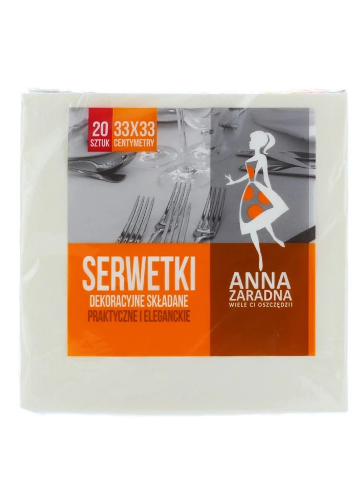 Anna Servetele de masa 3 straturi 20 buc 33x33 cm Crem