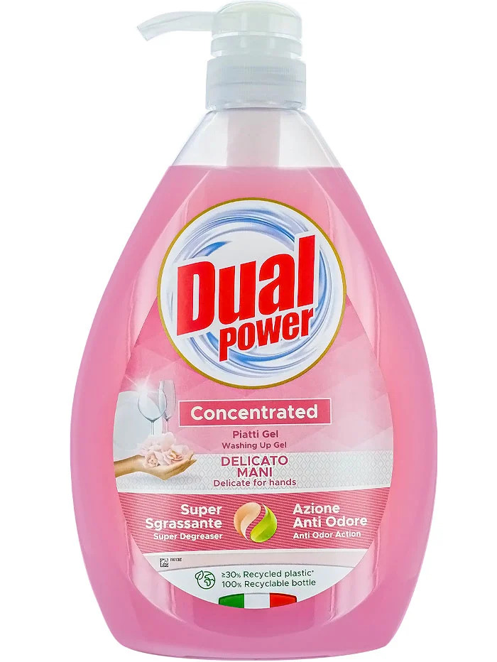 Dual power detergent pentru vase cu pompa 1000 ml delicato mani