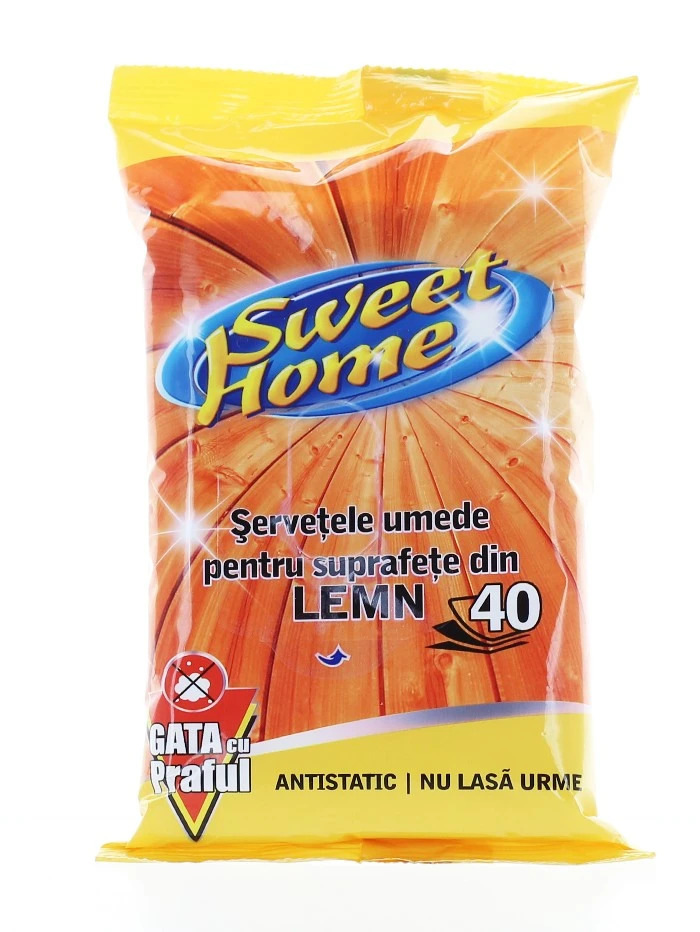 Sweet Home Servetele umede pentru suprafete din lemn 40 buc importdirect.ro imagine noua