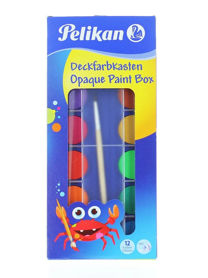 Pelikan acuarele 12 culori+ alb de zinc + pensula