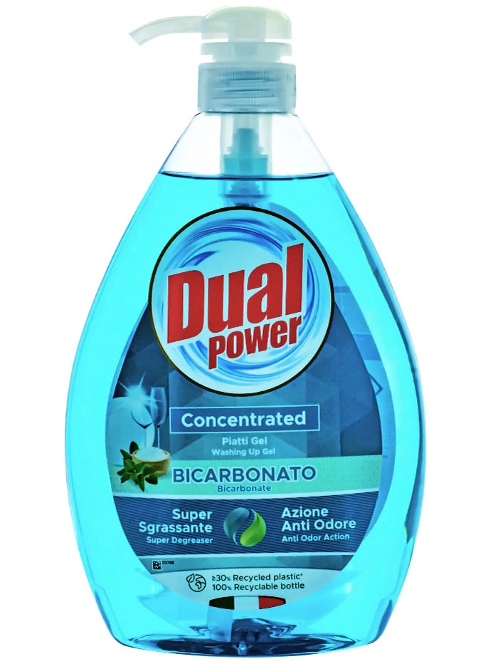 Dual power detergent pentru vase cu pompa 1000 ml bicarbonato & salvia