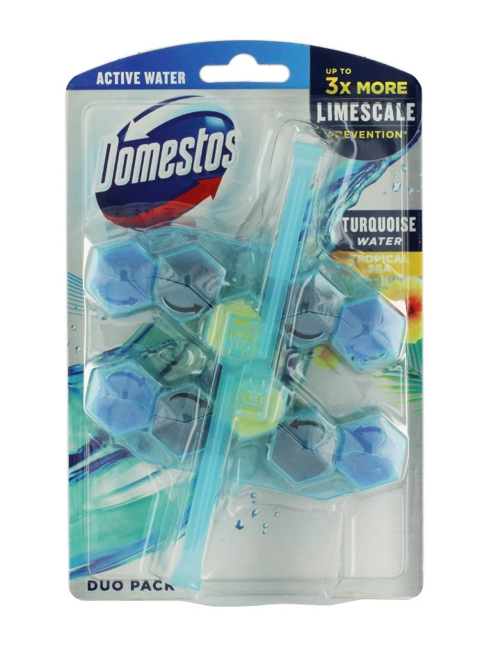 Domestos odorizant wc cu bile 2x53 g tropical sea turquoise water