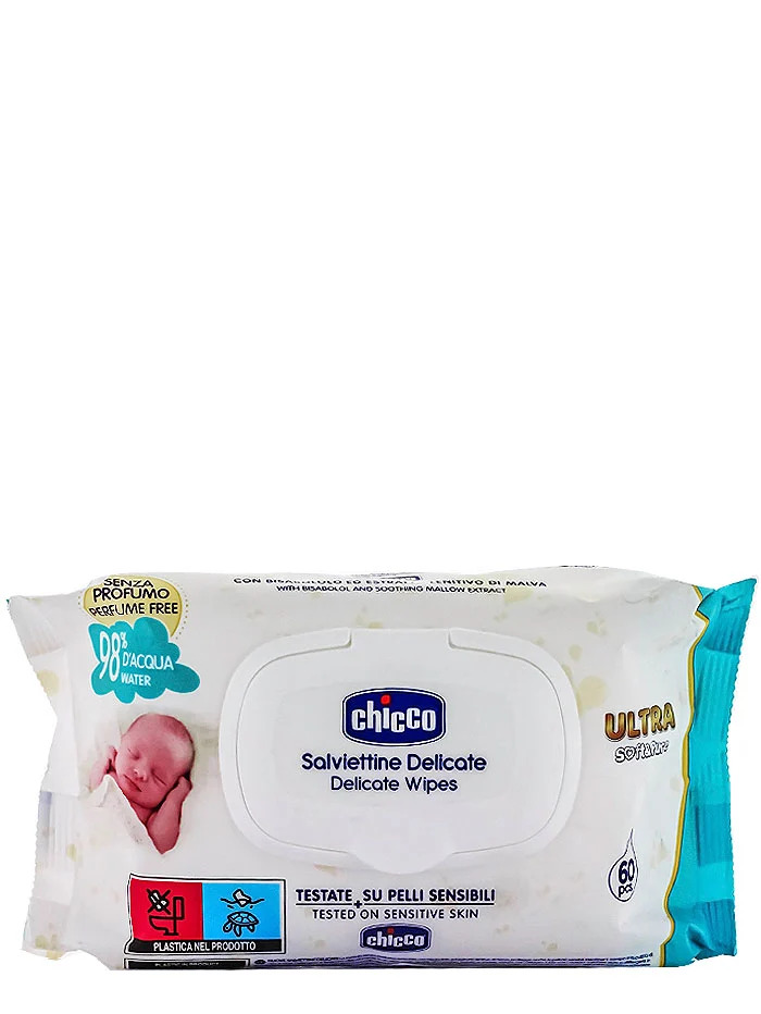 Chicco servetele umede pt. copii cu capac 60 buc ultra soft&pure