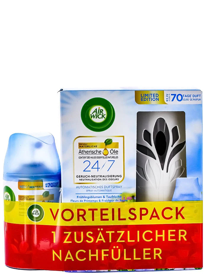 Airwick aparat odorizant camera+2 x rezerva 250 ml fruhlingsblumen&taufrische