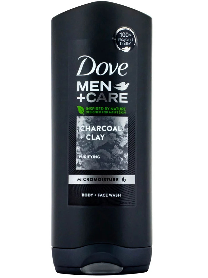 Dove gel de dus barbati 400ml men+care charcoal+clay