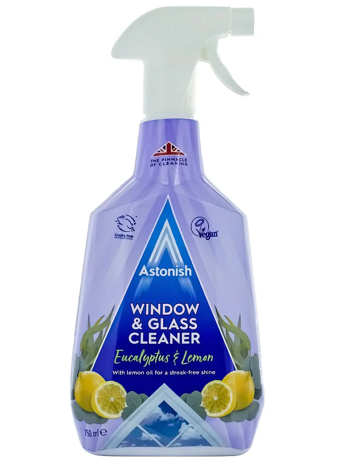 Astonish solutie curatat geamuri cu pompa 750 ml eucalyptus&lemon