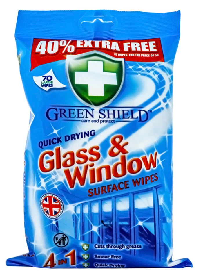 Green shield servetele umede 70 buc glass&window