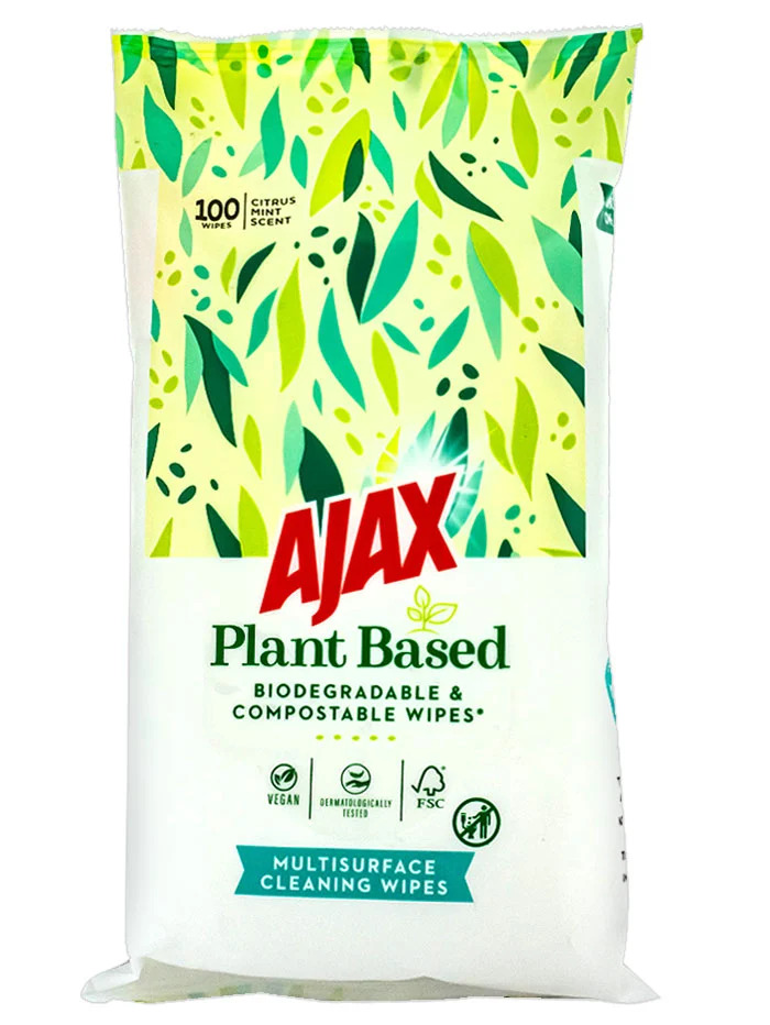 Ajax servetele umede multisuprafete 100 buc citrus mint (biodegradabil)
