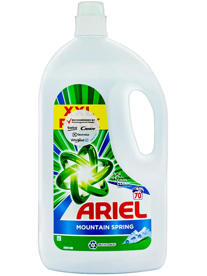 Ariel detergent lichid 3.85 l 70 spalari mountain spring