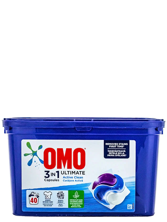 Omo detergent capsule 40 buc 3in1 ultimate active clean