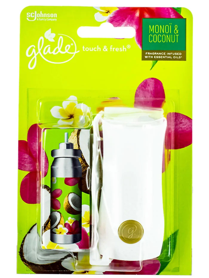 Glade aparat odorizant touch&fresh+rezerva 10 ml monoi&coconut