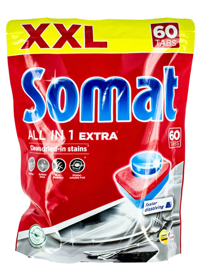 Somat tablete pentru masina de spalat vase 60 buc all in 1 extra