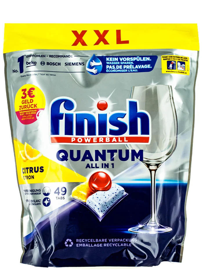 Finish tablete pentru masina de spalat vase 49 buc quantum all in 1 citrus