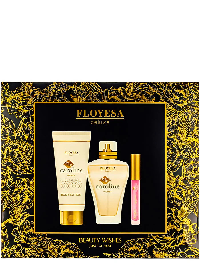 Floyesa caseta femei:parfum+lotiune de corp+luciu de buze 100+150+2ml caroline