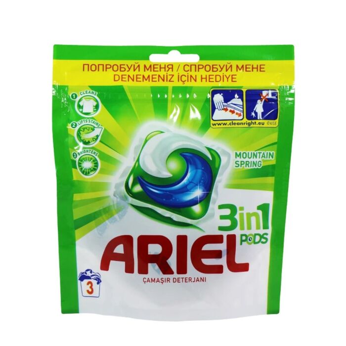 Ariel Detergent Capsule 3in1 3 spalari Mountain spring cod.373
