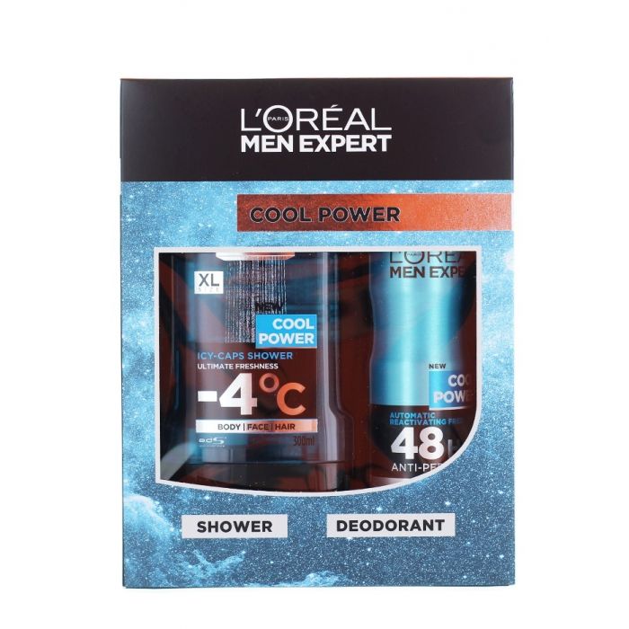 L Oreal Caseta Barbati Gel De Dus Spray Deodorant 300 150 Ml Cool Power Importdirect