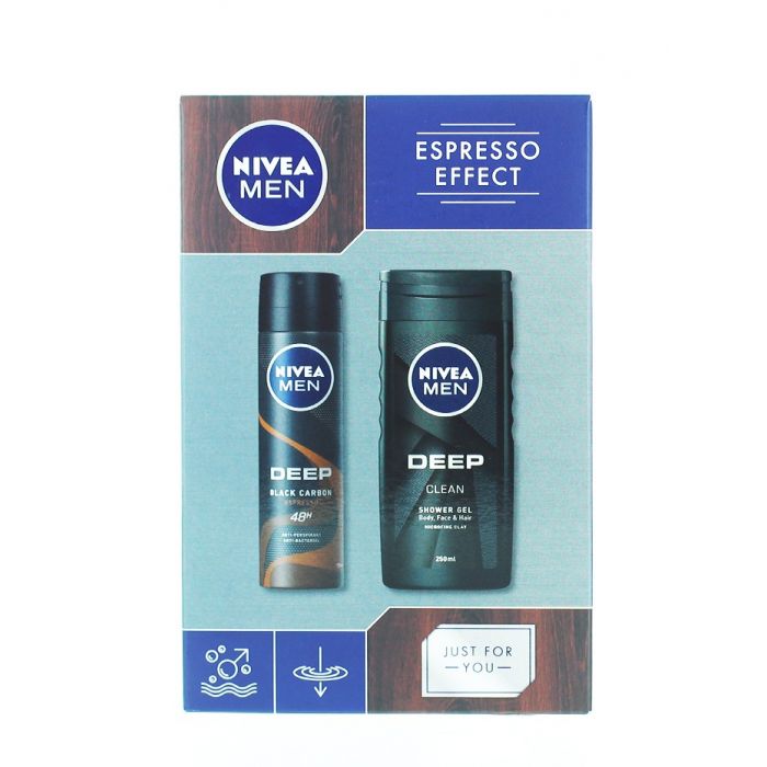 Nivea Caseta Barbati Gel De Dus Spray Deodorant 250 150 Ml