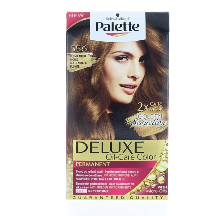 Palette Vopsea De Par Deluxe Oil Care Color 556 Golden Dark Blonde