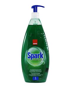 Sano Detergent pentru vase cu pompa 1 l Spark Castravete&Lamaie