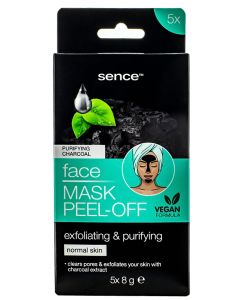 Sence Beauty Masca de fata 5x8 g Peel-Off Charcoal (normal skin)