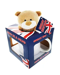 Cana Union Jack cu ursulet in cutie cadou 1 buc