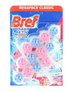 Bref Odorizant WC cu bile 3x50g Power Aktiv Flower Blossom