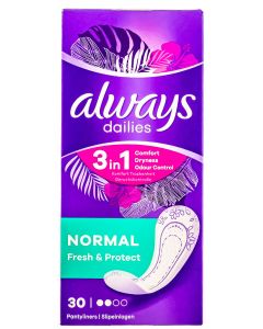 0015581  ALWAYS ABSORBANTE SUBTIRI ZILNICE 30 BUC NORMAL FRESH&PROTECT