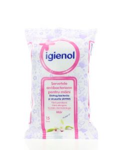 Igienol Servetele antibacteriene pentru maini 15buc Mar