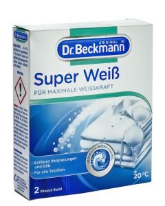 Dr. Beckmann Pudra inalbitoare pentru rufe albe 2x40 g