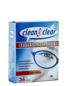 Clean&Clear Servetele umede pentru ochelari 26 buc