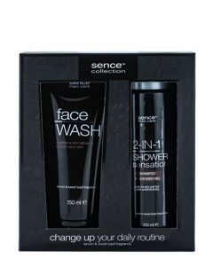 Sence Collection Caseta barbati:Sampon&Gel de dus+Gel curatat fata 200+150 ml Lemon&Sweet Basil