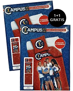 PROMO Campus 12 Set Lenjerii de pat din Flanel 140*200cm/65*65cm 1+1 GRATIS