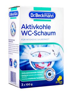 Dr. Beckmann Spuma de toaleta cu carbon activ 3x100 g Aktivkohle Wc-Schaum