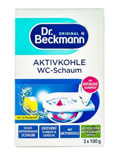 Dr. Beckmann Spuma de toaleta cu carbon activ 3x100 g Aktivkohle Wc-Schaum