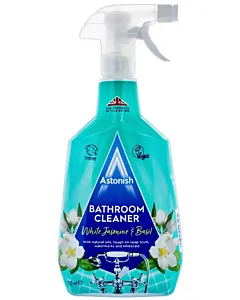 Astonish Soluție curățat baie 750 ml „White Jasmine & Basil” – spray eficient pentru curățarea calcarului și petelor de săpun