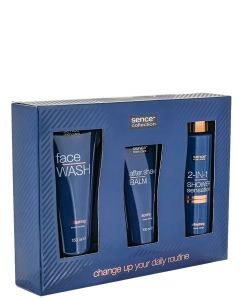 Sence Collection caseta barbati:Sampon&Gel de dus+After shave balsam+Gel curatat fata 200+100+150ml 