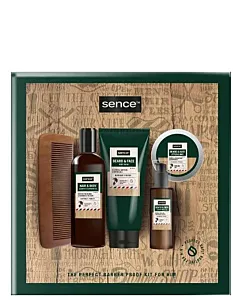 Sence Collection set pentru barba & par:Sampon&Gel de dus+Balsam fata+Ceara+Ulei+Pieptan150+75+75+60