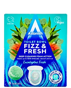 Astonish Tablete pentru curatarea vaselor de toaleta 8 buc (8x25g) Eucalyptus Fresh
