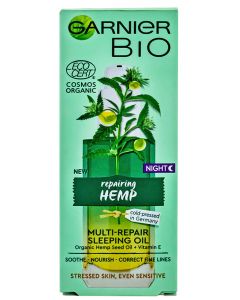 Garnier Bio Ulei regenerator de noapte cu canepa 30 ml Multi Repair Stressed Skin