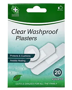 A+E Plasturi 20 buc Clear Washproof 