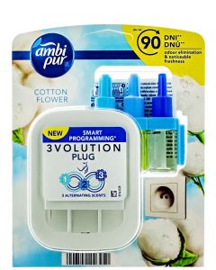 Ambi Pur Aparat odorizant camera priza+Rezerva 3Volution 20 ml Cotton Flower