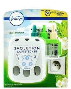 Febreze Aparat odorizant camera priza+Rezerva 3Volution 20 ml Rosee Du Matin