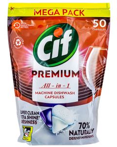 Cif Tablete pentru masina de spalat vase 50 buc All in 1 Premium 