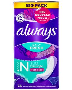 Always Absorbante subtiri zilnice 74 buc Normal Slim Flexistyle