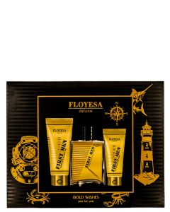 Floyesa Caseta Barbati:Parfum+Sampon&Gel de dus+Gel curatare fata 100+150+100 ml Deluxe