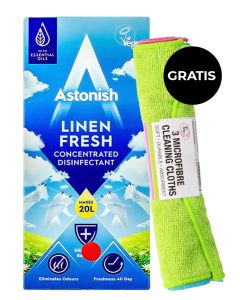 PROMO Astonish Dezinfectant concentrat universal 500 ml Fresh Linen+TidyZ Lavete 3 buc GRATIS