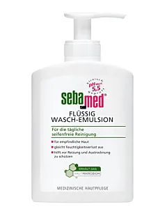 Sebamed Gel de curatare pentru fata si corp cu pompa 200 ml Flussig Wasch-Emulsion